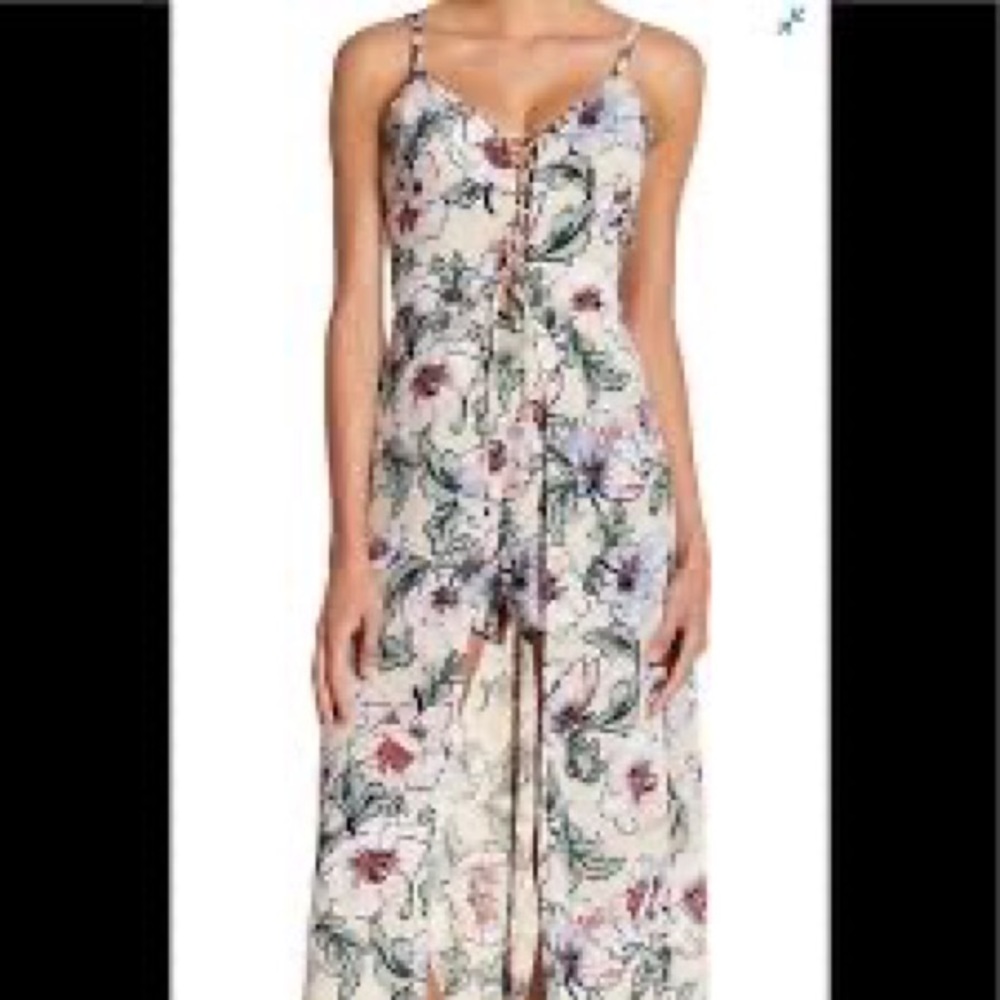 Ali & Jay blush floral romper with dress overlay